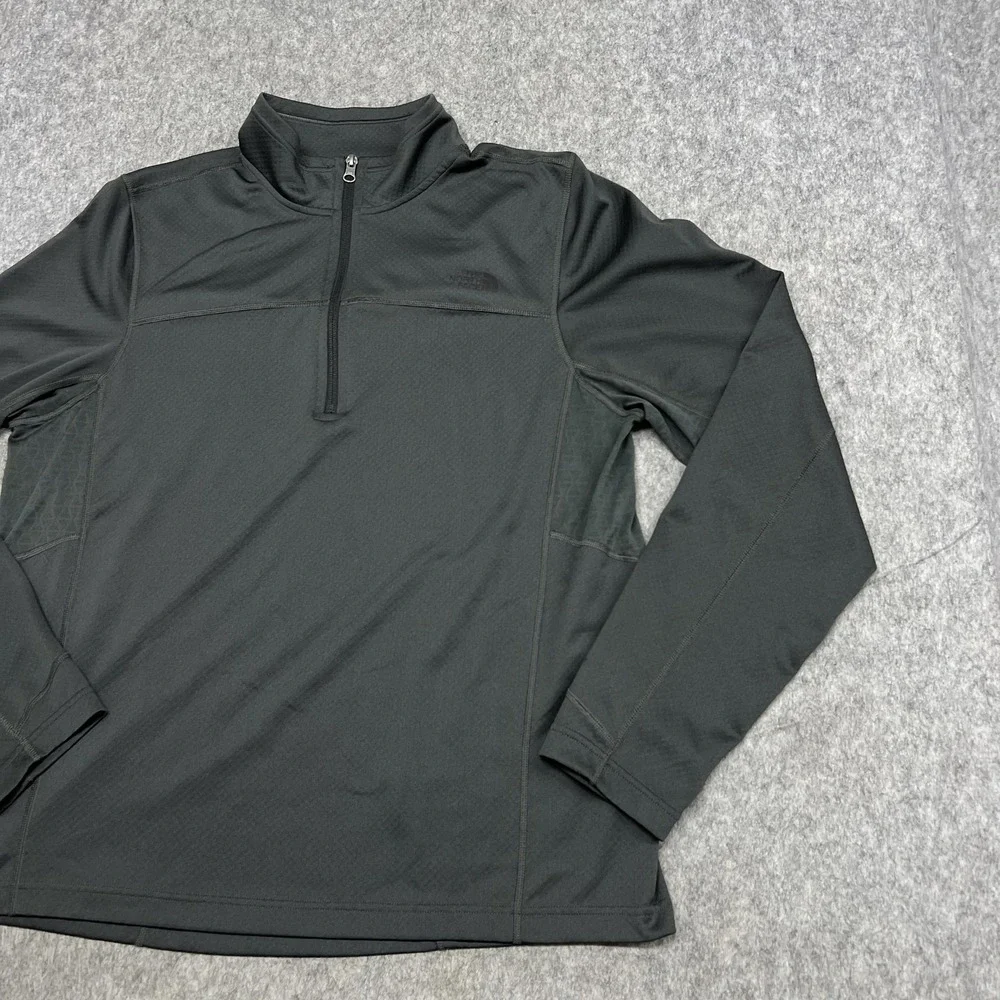 The North Face Pullover Mens XL Gray FlashDry 1/4 Zip Long Sleeve Running Hiking